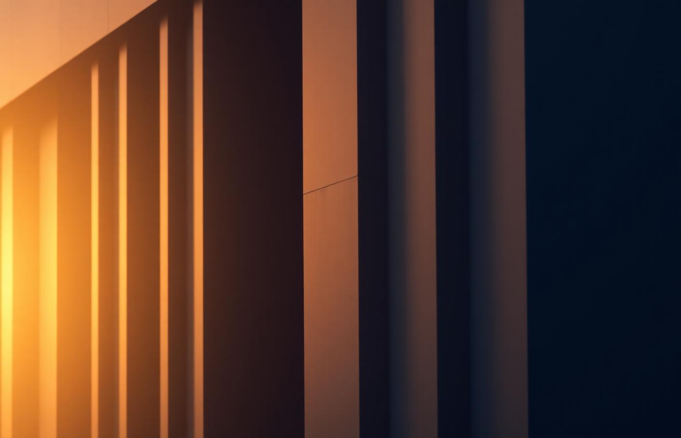 Detalle arquitectónico institucional con luz cálida